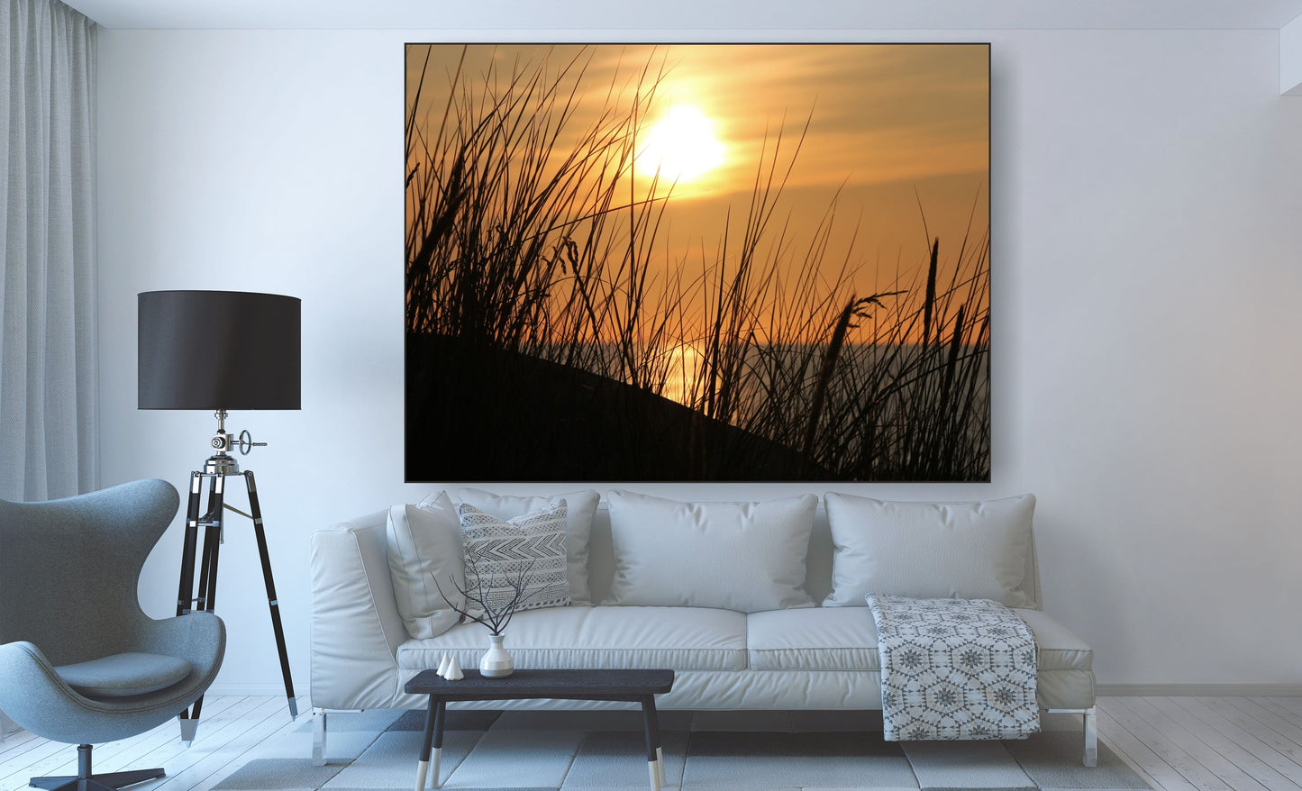 WANDBILDER MIT RAHMEN BILDER XXL MODERN WOHNZIMMER NATUR SONNENUNTERGANG