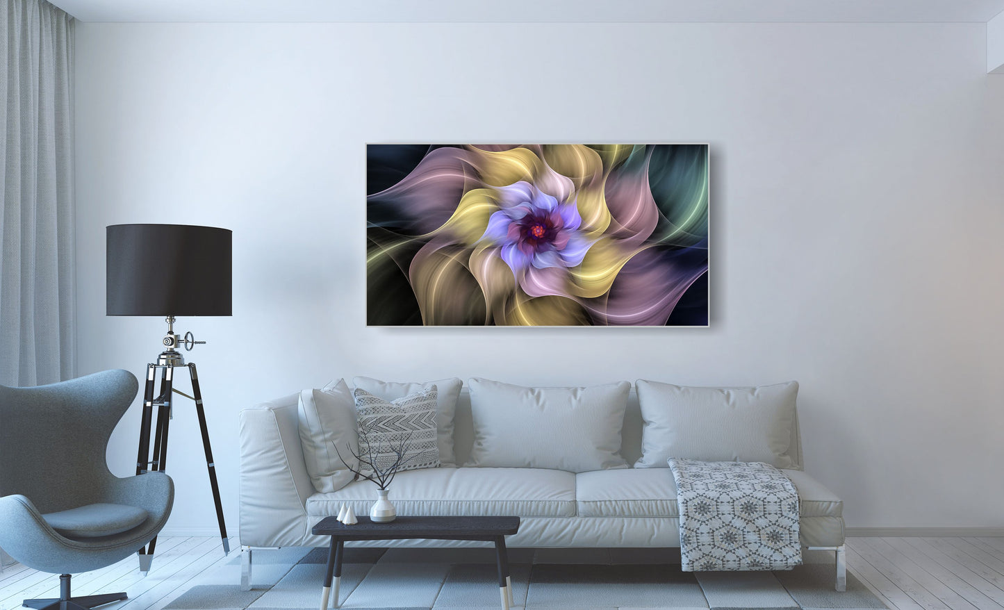 WANDBILDER ALURAHMEN XXL ABSTRAKTE BILDER WOHNZIMMER 150x80 BLÜTE BUNT
