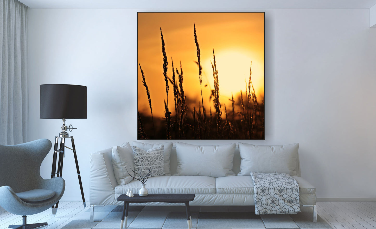 WANDBILDER ALURAHMEN ABSTRAKTE BILDER WOHNZIMMER 150x150 SONNENUNTERGANG