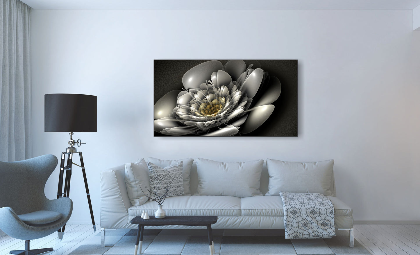WANDBILDER ALURAHMEN ABSTRAKTE BILDER WOHNZIMMER 150x80 BLÜTE DDIGITAL