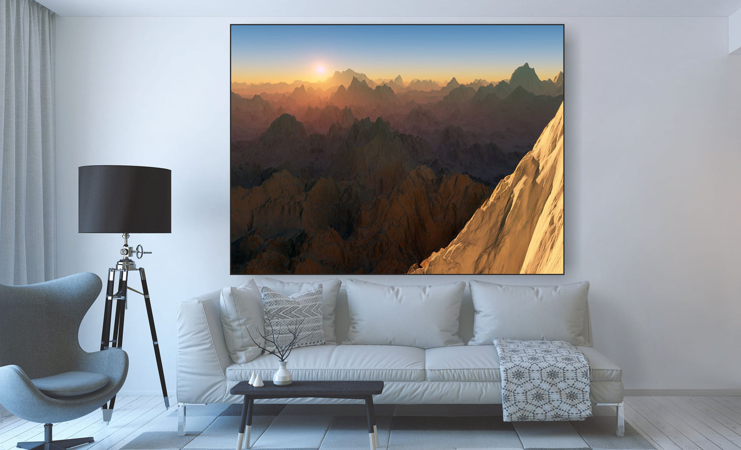 WANDBILDER MIT RAHMEN BILDER XXL MODERN WOHNZIMMER NATUR BERG LANDSCHAFT