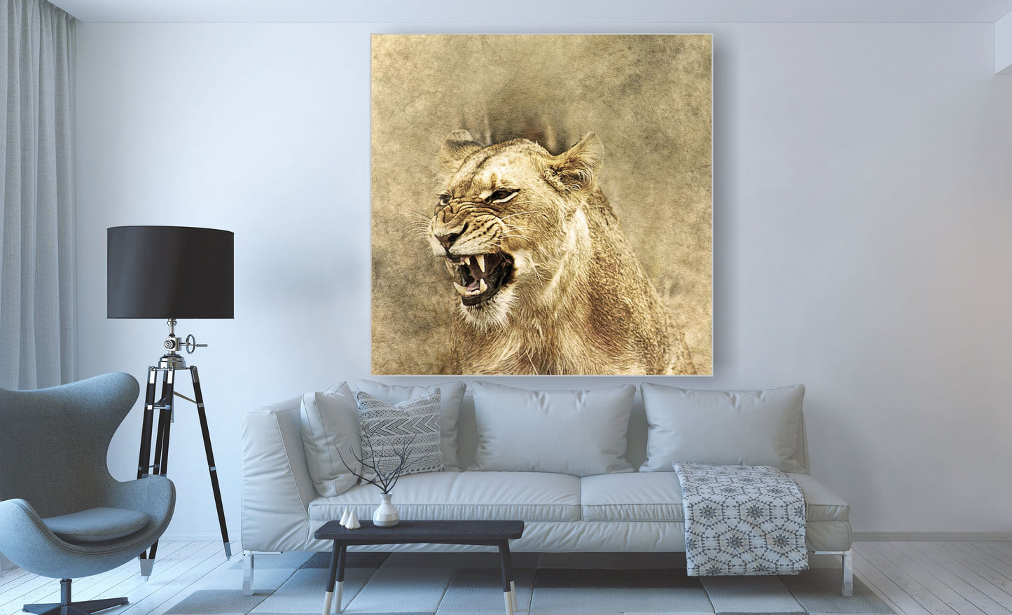 WANDBILDER ALURAHMEN ABSTRAKTE BILDER WOHNZIMMER 150x150 LÖWE KUNST