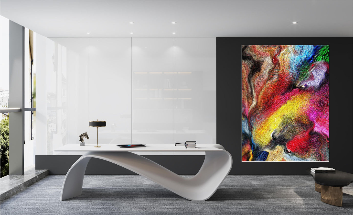 WANDBILDER MIT RAHMEN ABSTRAKT BILDER XXL MODERN WOHNZIMMER FARBEN BUNT