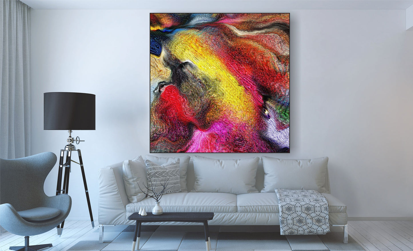 WANDBILDER ALURAHMEN ABSTRAKTE BILDER WOHNZIMMER 150x150 BUNT KREATIV