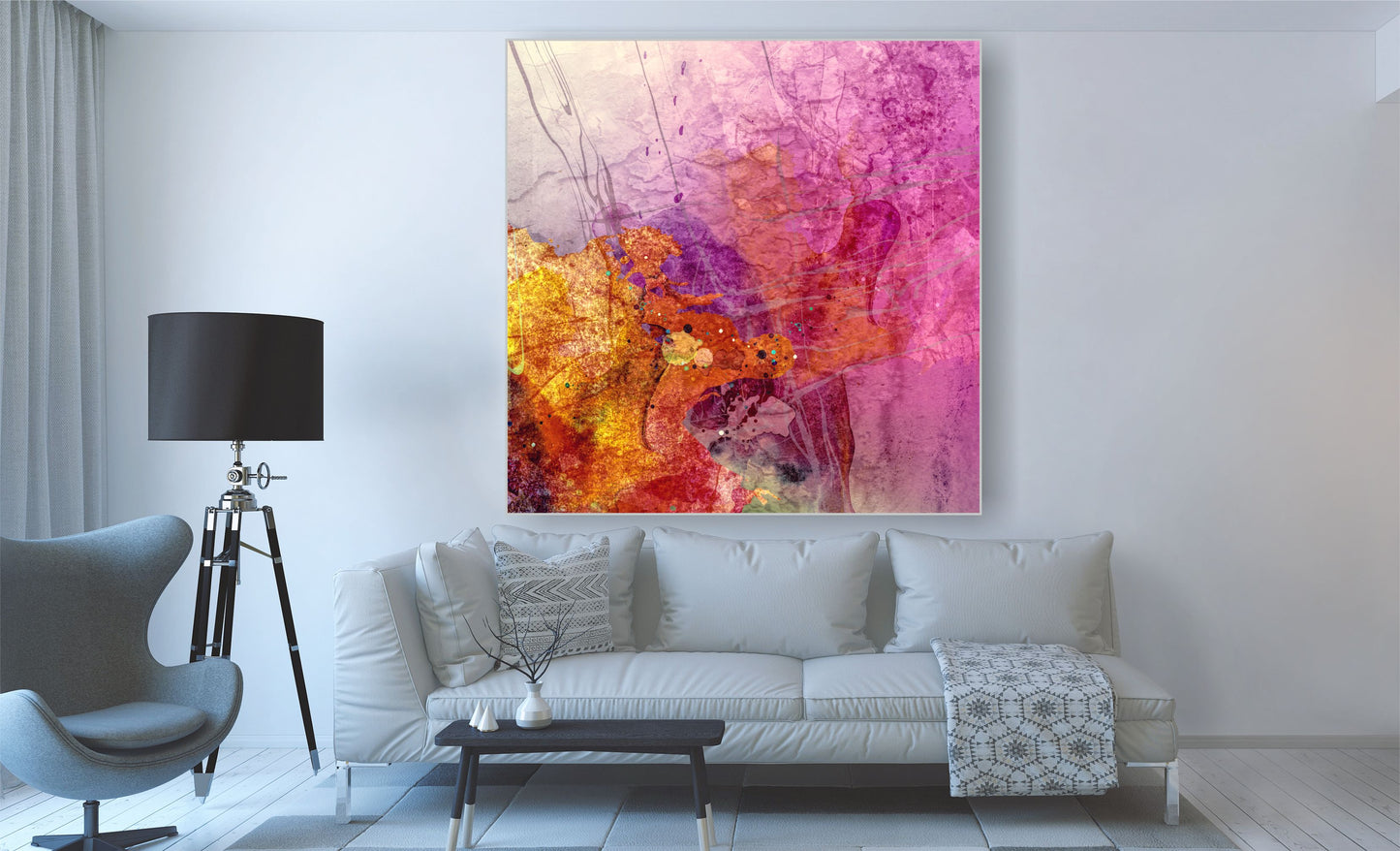 WANDBILDER ALURAHMEN ABSTRAKTE BILDER WOHNZIMMER 150x150 KUNST FARBSPIEL