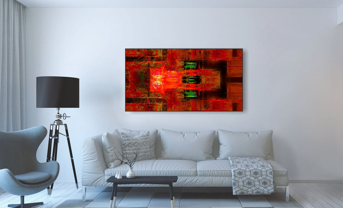 WANDBILDER ALURAHMEN ABSTRAKTE BILDER WOHNZIMMER 150x80 KUNST ROT