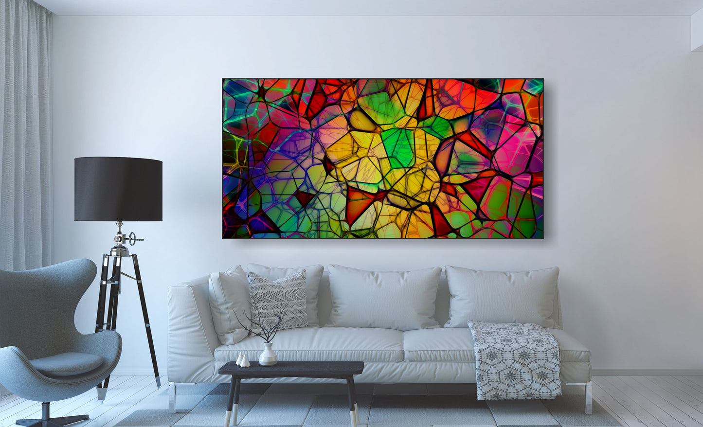 WANDBILDER ALURAHMEN XXL ABSTRAKTE BILDER 100x200 WOHNZIMMER MOSAIK MODERN