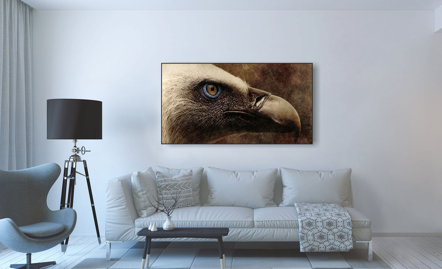 WANDBILDER ALURAHMEN ABSTRAKTE BILDER WOHNZIMMER 150x80 ADLERKOPF KUNST