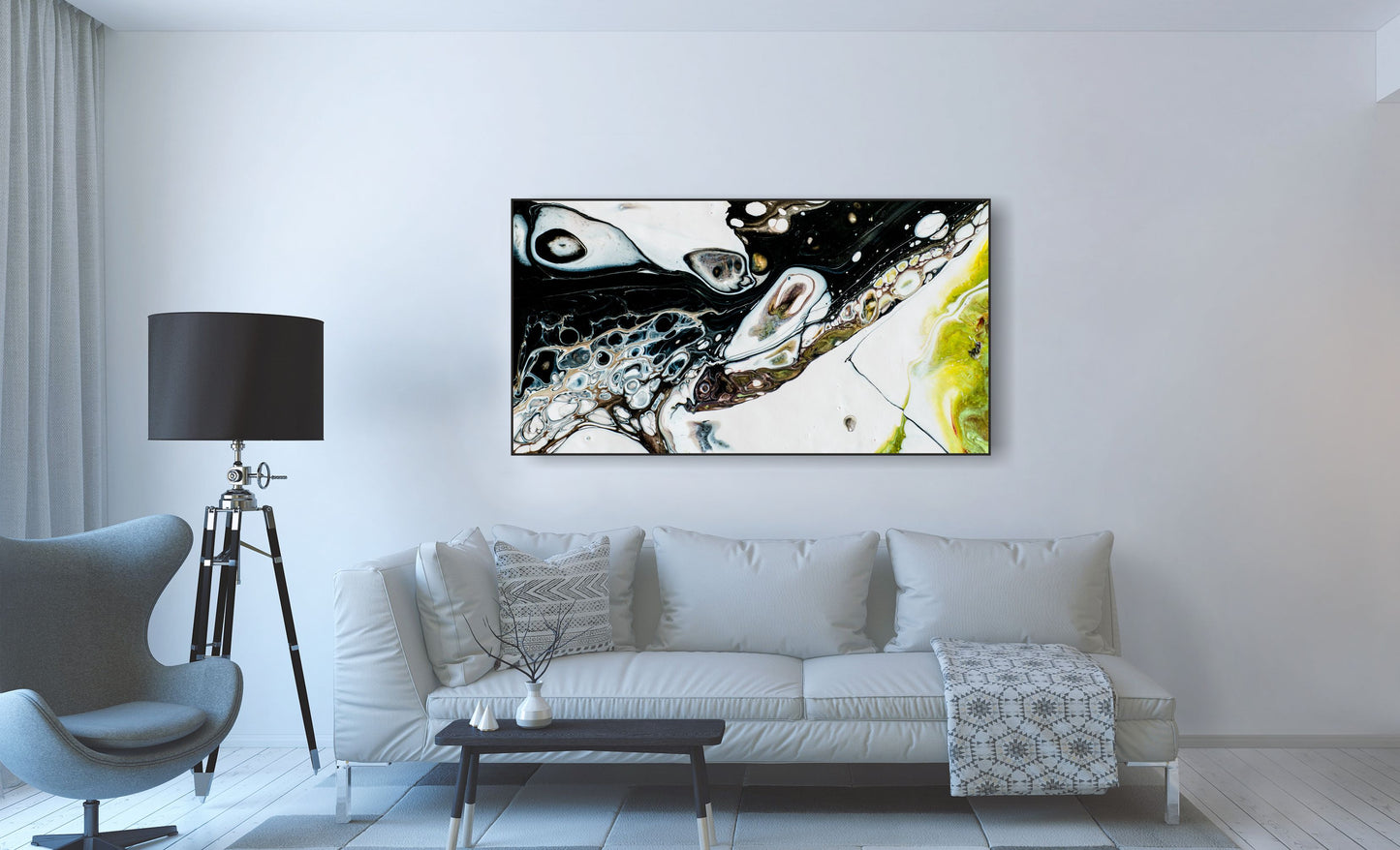 WANDBILDER XXL ALURAHMEN ABSTRAKTE BILDER WOHNZIMMER 80x150 LIQUID DESIGN