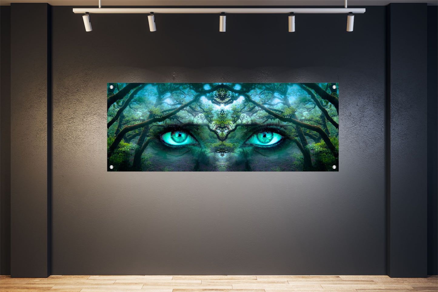 FANTASIE WANDBILDER POSTER DEKO BILDER XXL 160x60 FRAU AUGEN WALD