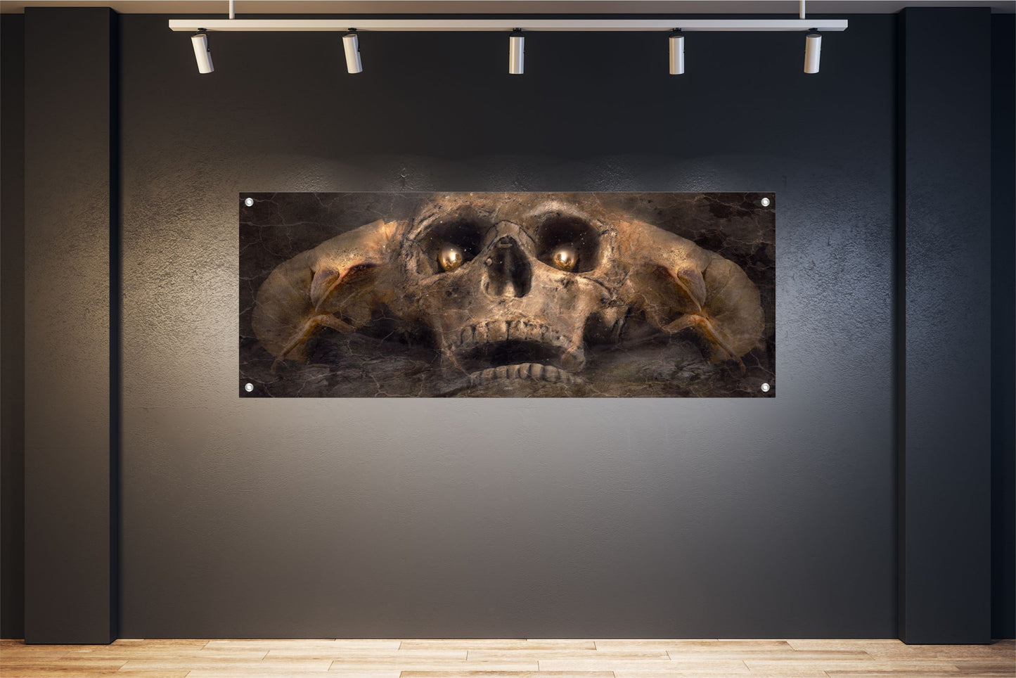 FANTASIE WANDBILDER POSTER DEKO BILDER XXL 160x60 TOTENKOPF HORROR SKULL
