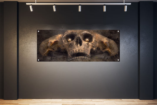 FANTASIE WANDBILDER POSTER DEKO BILDER XXL 160x60 TOTENKOPF HORROR SKULL
