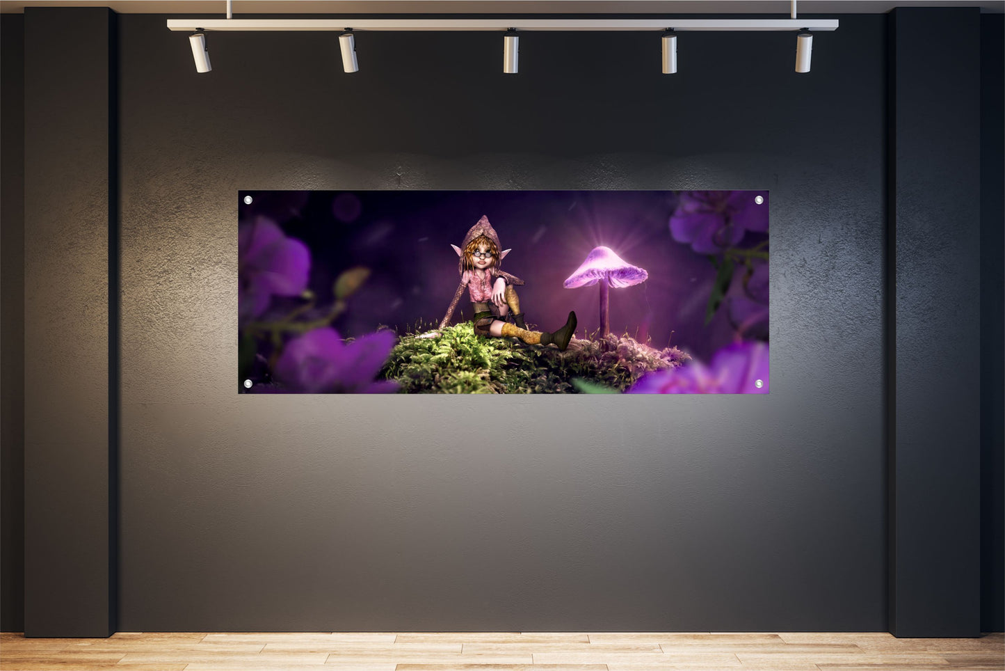 FANTASIE WANDBILDER POSTER DEKO BILDER 160x60 ELFE PILZ ZAUBERLAND