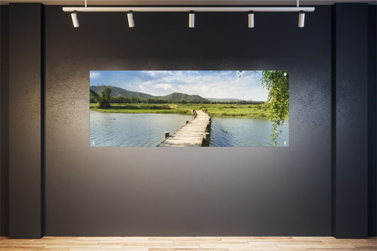 LANDSCHAFT WANDBILDER POSTER DEKO BILDER XXL 160x60 SEE STEG NATUR