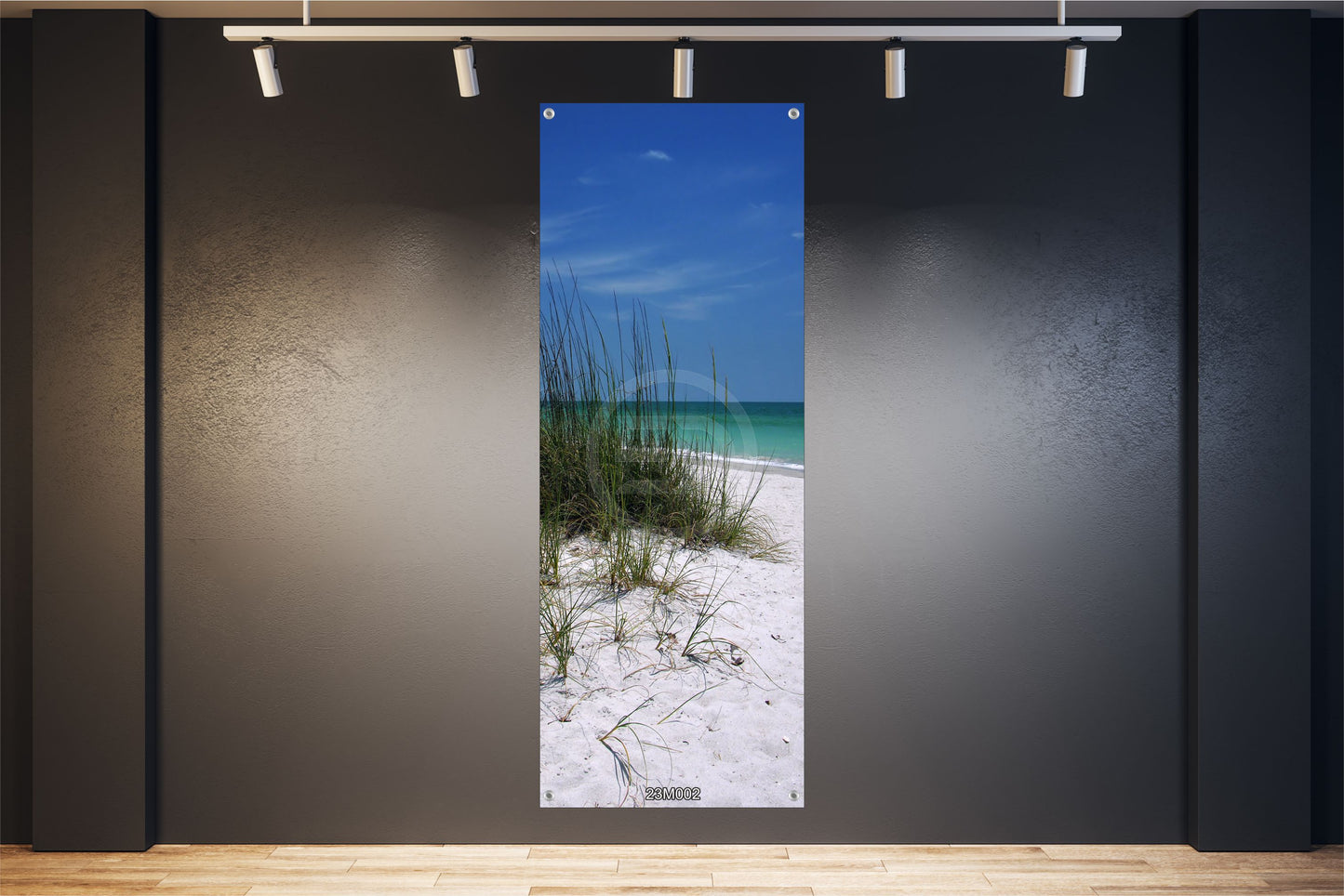 Meer Wandbild Bild Banner Druck XXL 160x60 cm Sandstrand Meer Gräser