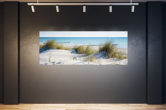 MEER WANDBILDER POSTER DEKO BILDER XXL 160x60 STRAND DÜNEN GRÄSER