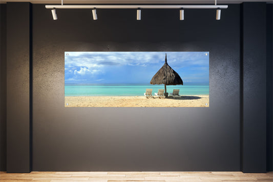 MEER WANDBILDER POSTER DEKO BILDER XXL 160x60 SONNENLIEGEN STRAND