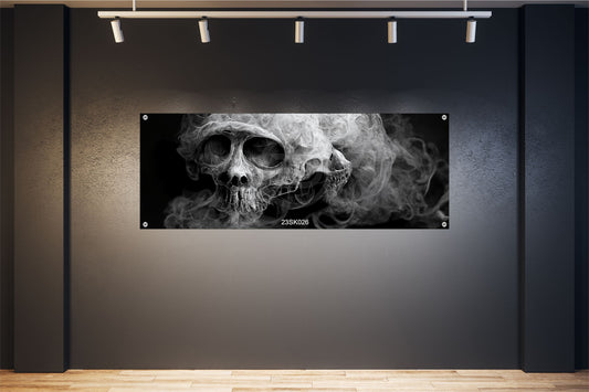 TOTENKOPF WANDBILDER POSTER DEKO BILDER XXL 160x60 SCHÄDEL RAUCH