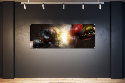 TOTENKOPF WANDBILDER POSTER DEKO POSTER XXL 160x60 BOXHANDSCHUHE SCHÄDEL