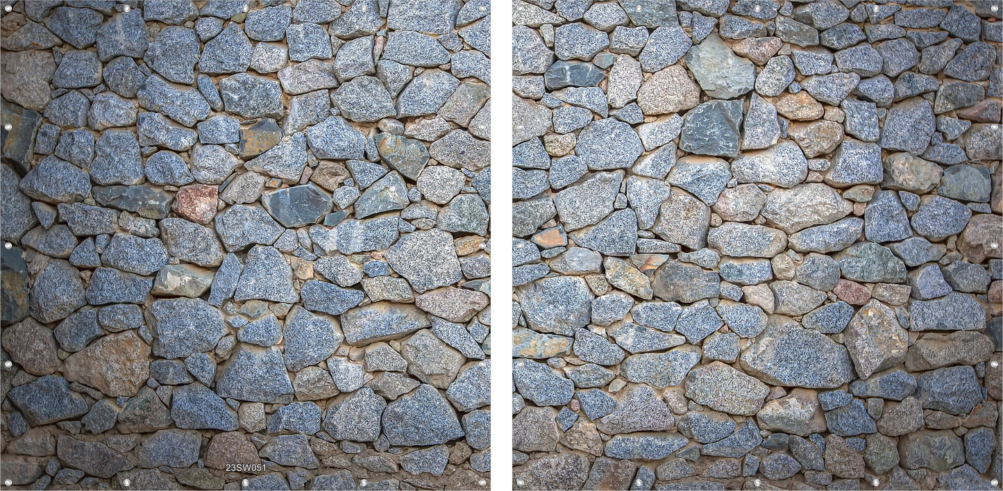 Steinwand Banner Gartenposter Außen wetterfest Sichtschutz Zaun 3 Größen Grau-Braun