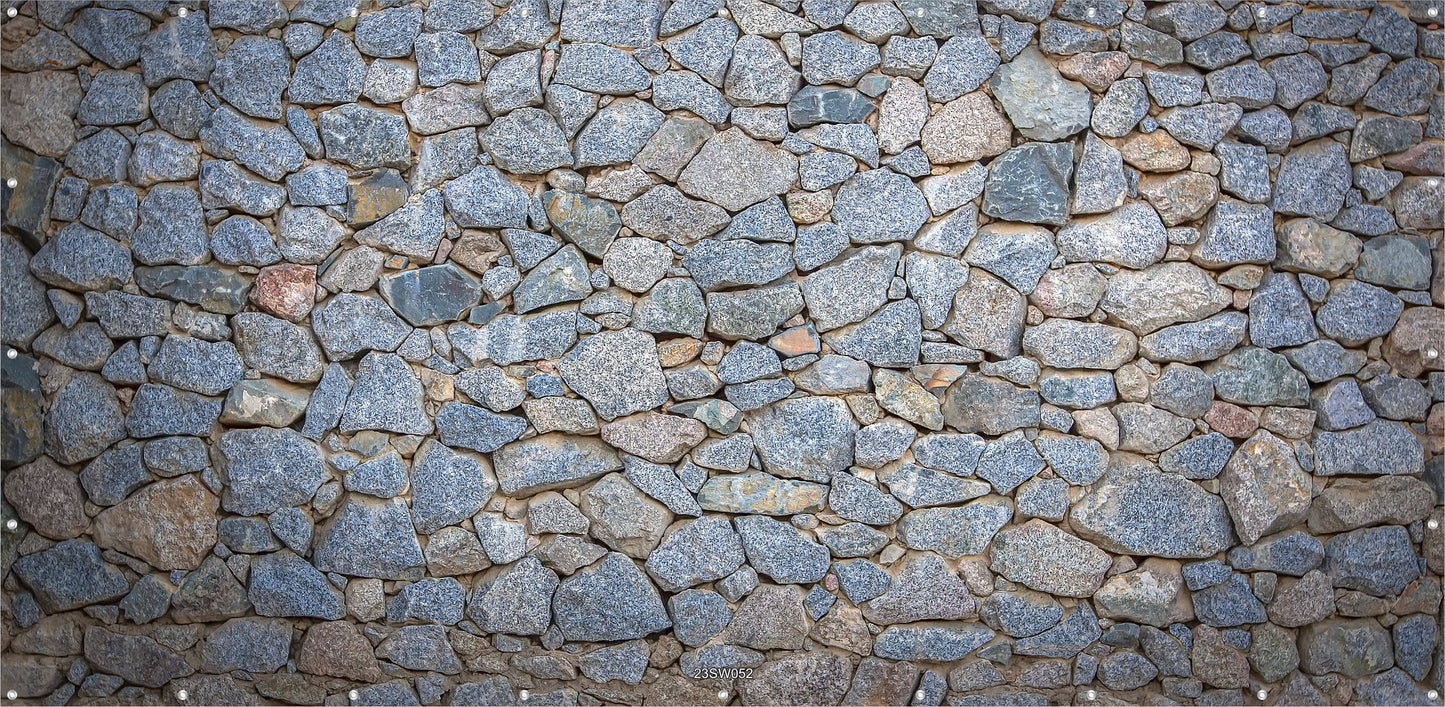 Steinwand Banner Gartenposter Außen wetterfest Sichtschutz Zaun 3 Größen Grau-Braun