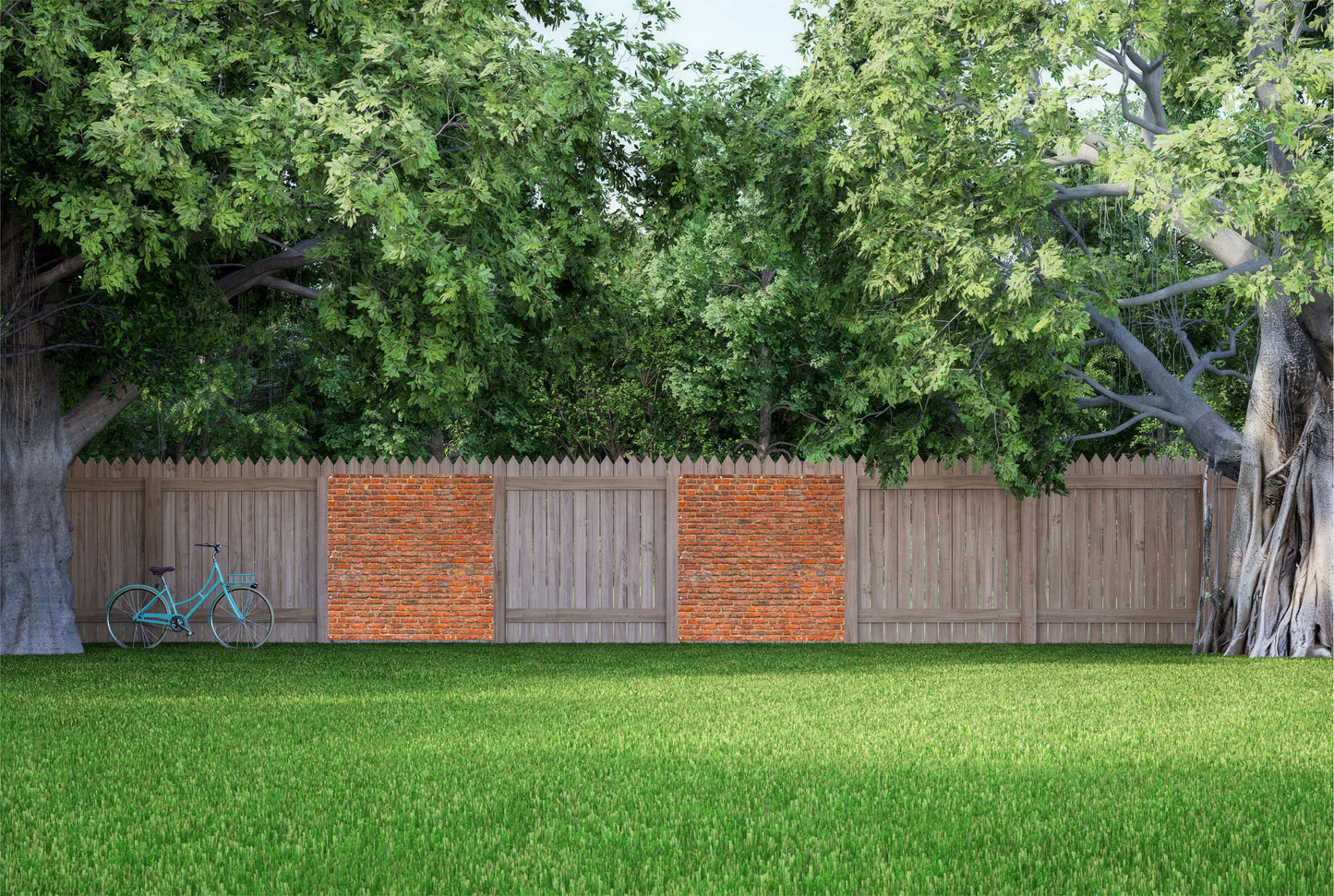 Steinwand Banner Gartenposter Außen wetterfest Sichtschutz Zaun 3 Größen Ziegel Rot