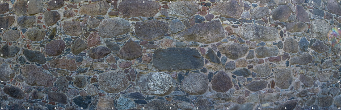 Steinwand Banner Gartenposter Außen wetterfest Sichtschutz Zaun 5 Größen Braun-Anthrazit