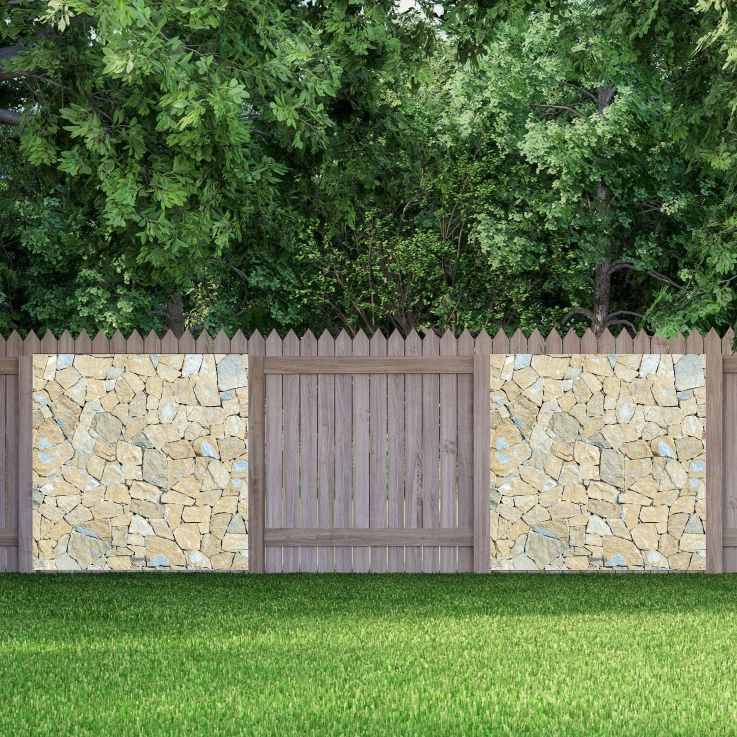 Steinwand Banner Gartenposter Außen wetterfest Sichtschutz Zaun 3 Größen Sand-Bunt