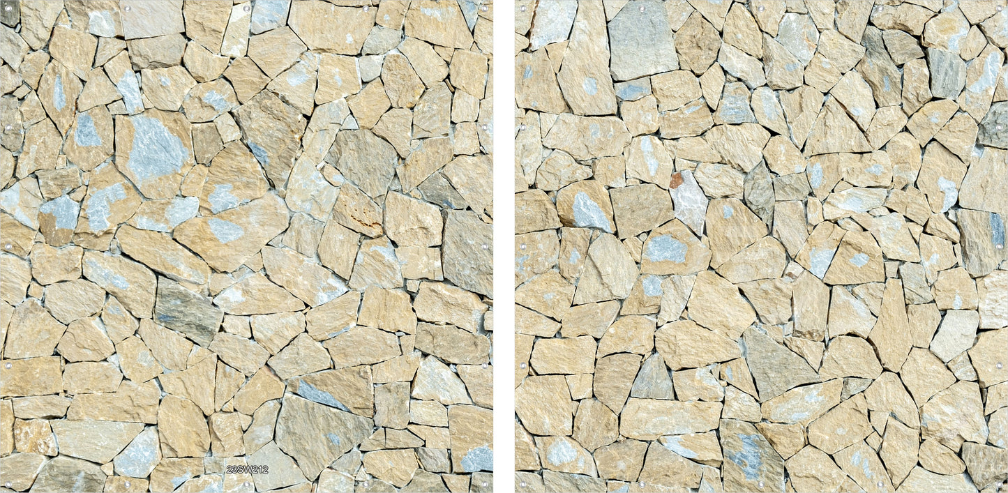 Steinwand Banner Gartenposter Außen wetterfest Sichtschutz Zaun 3 Größen Sand-Bunt