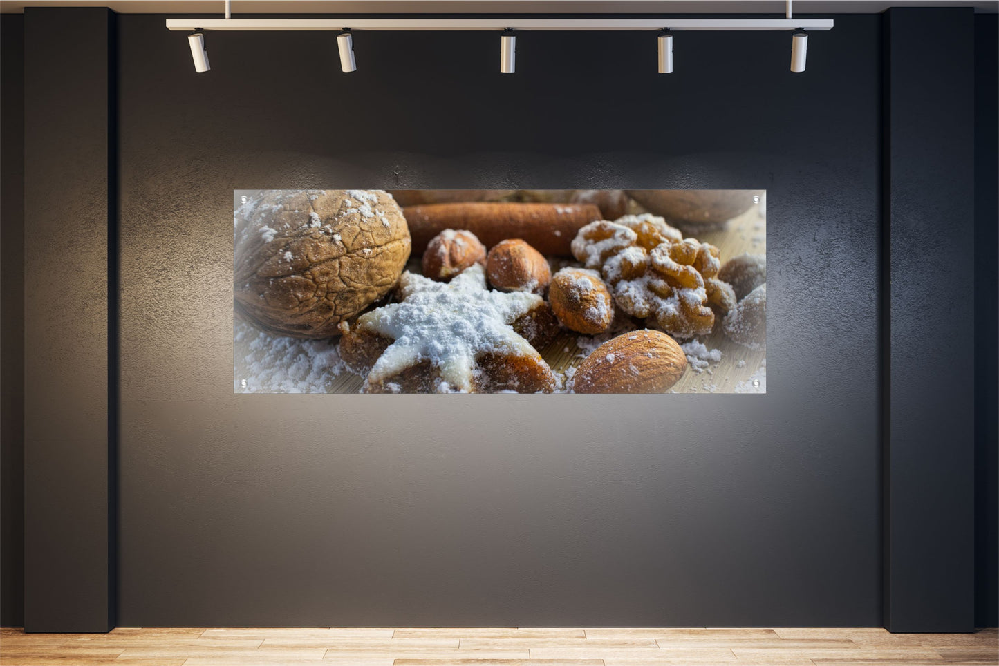 WEIHNACHTEN WANDBILDER POSTER DEKO BILDER XXL 160x60 NÜSSE GEBÄCK