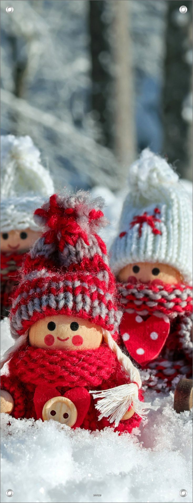 WEIHNACHTEN WANDBILDER POSTER DEKO BILDER XXL 60x160 PÜPPCHEN SCHNEE
