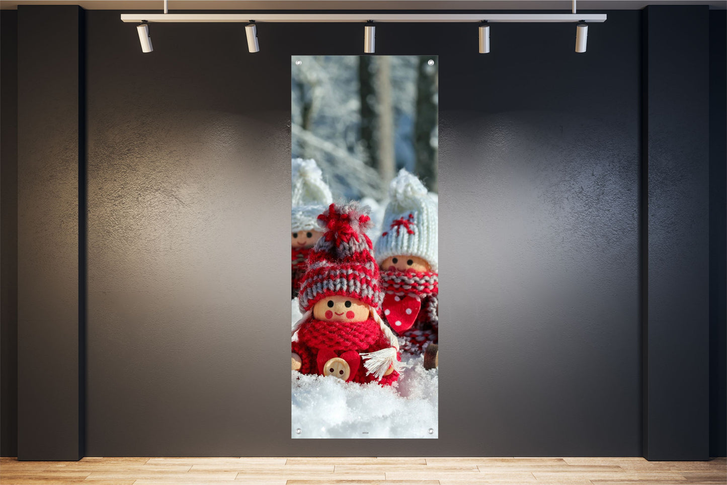 WEIHNACHTEN WANDBILDER POSTER DEKO BILDER XXL 60x160 PÜPPCHEN SCHNEE