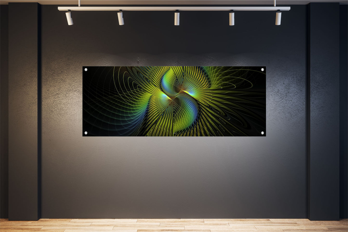 ABSTRAKTE WANDBILDER POSTER DEKO BILDER XXL 160x60 MODERN DIGITAL GRÜN