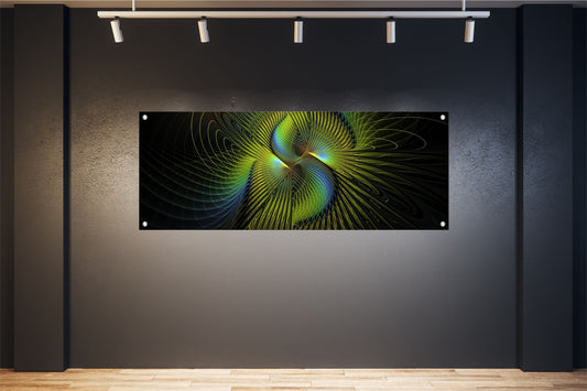 ABSTRAKTE WANDBILDER POSTER DEKO BILDER XXL 160x60 MODERN DIGITAL GRÜN