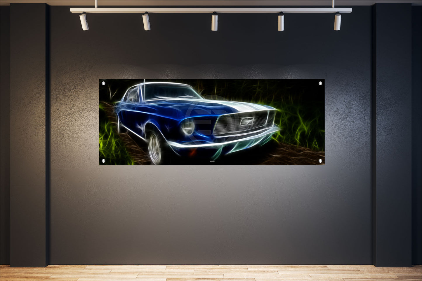 AUTO WANDBILDER POSTER DEKO BILDER XXL 160x60 MUSTANG OLDTIMER RETRO ABSRAKT