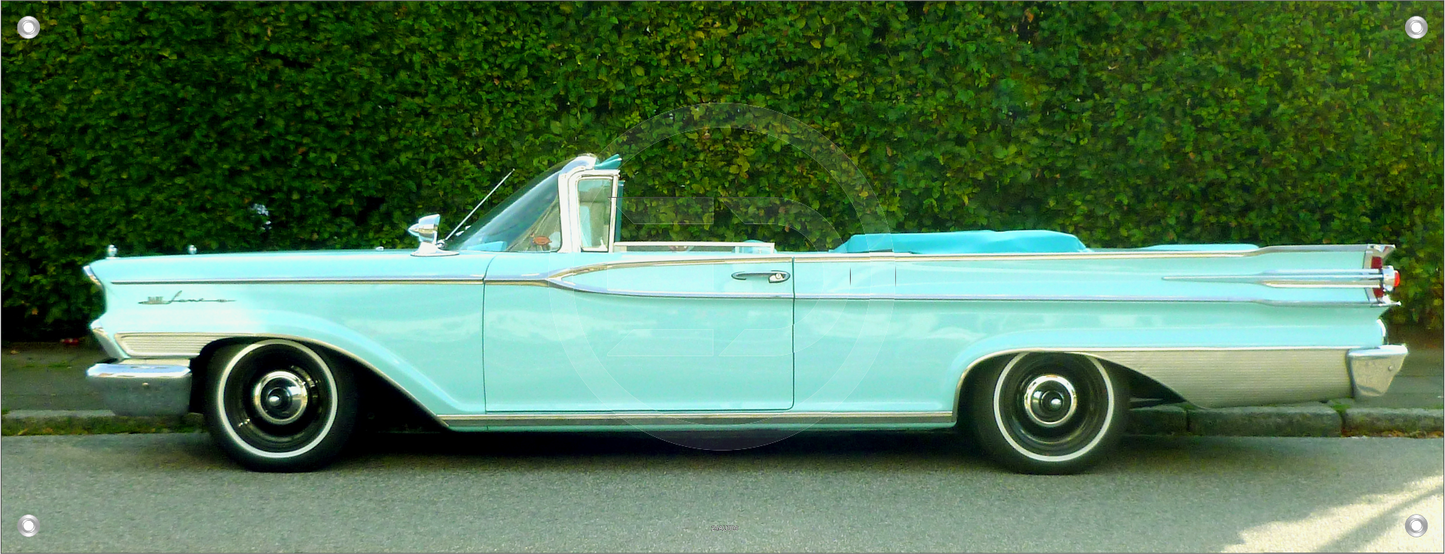 AUTO WANDBILDER POSTER DEKO BILDER XXL 160x60 US CAR OLDTIMER TÜRKIS RETRO