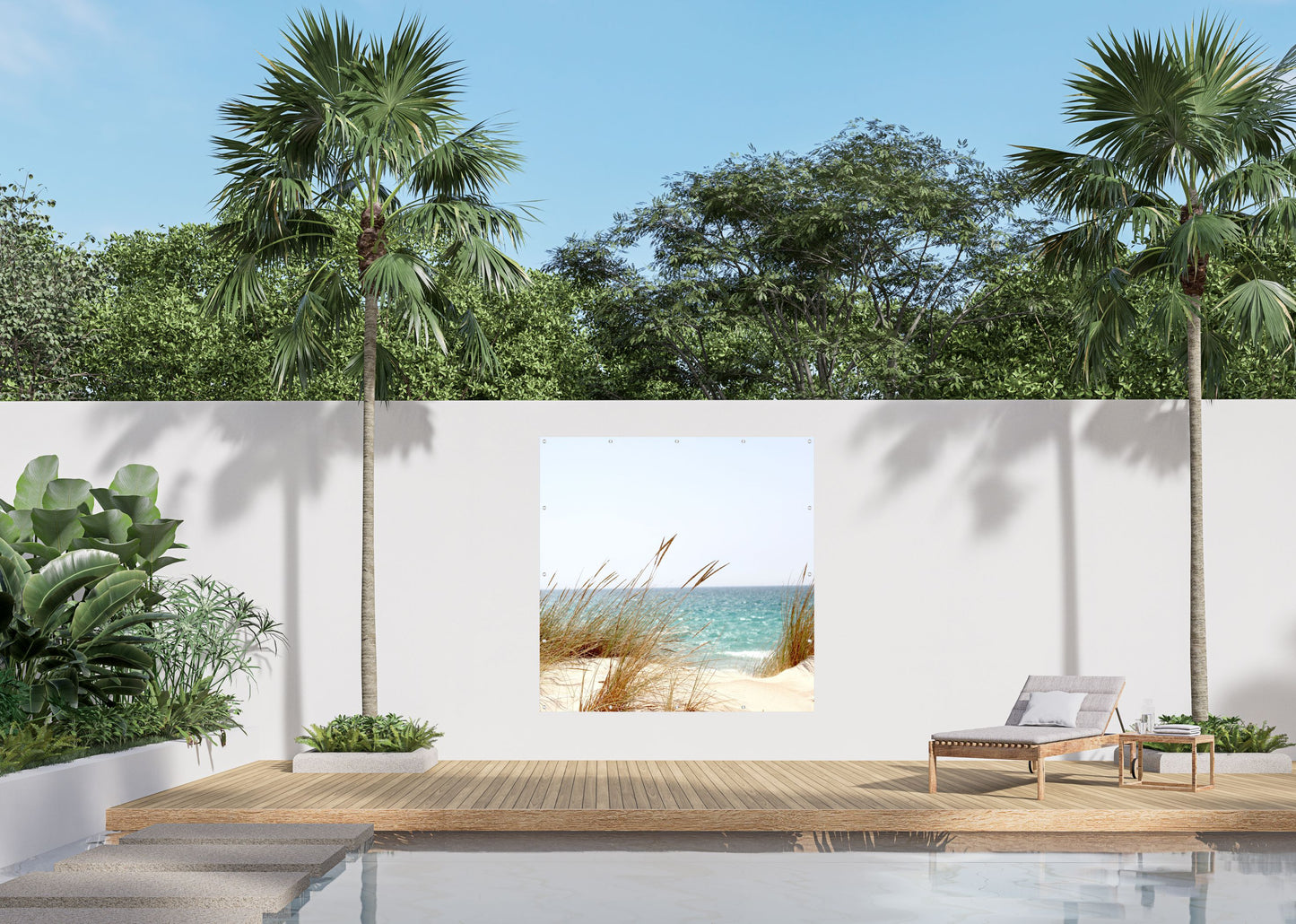 Outdoor Bild Banner Außen Gartenposter Wetterfest 180x180cm Dünen Meer Natur