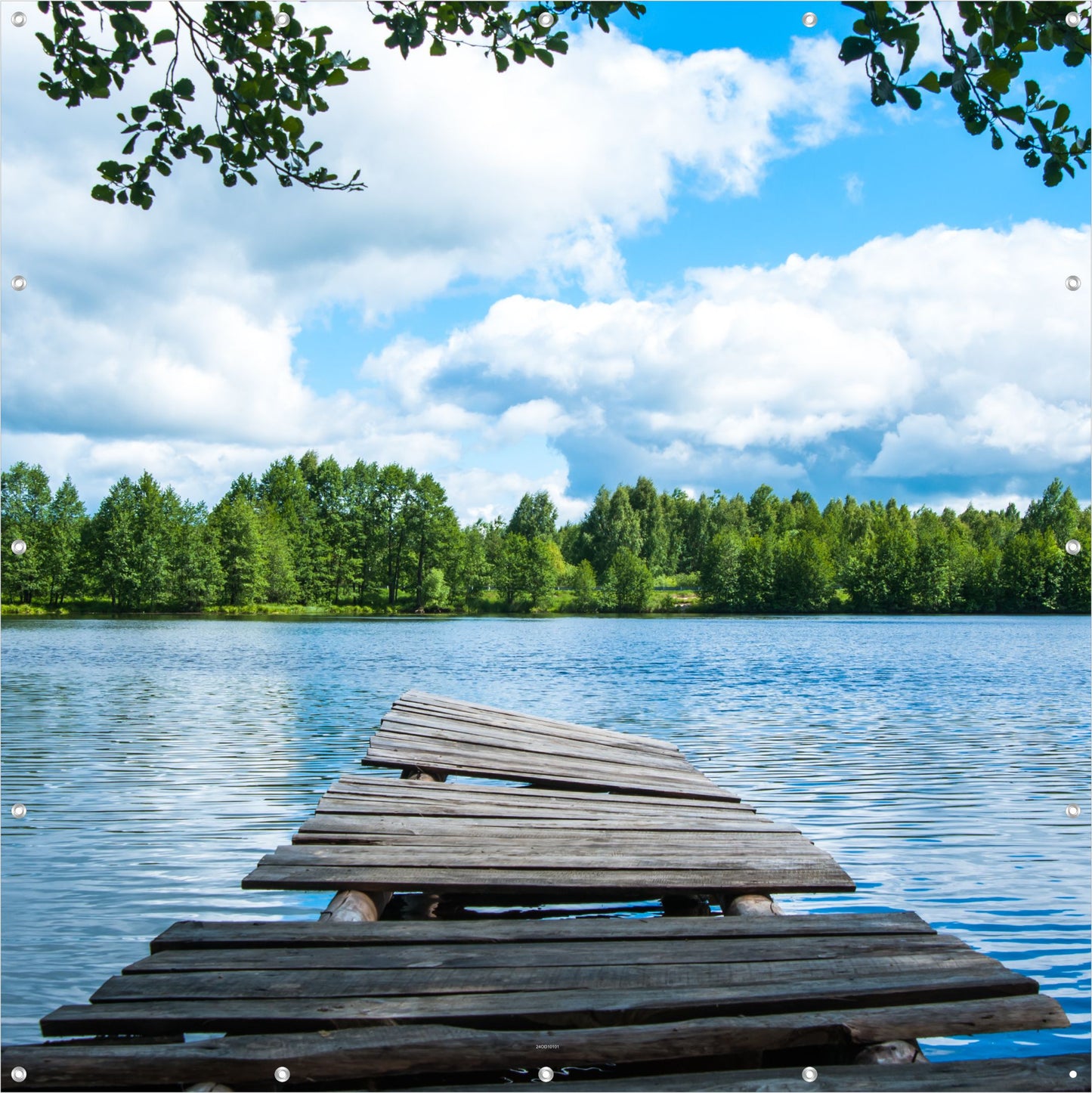 Outdoor Bild Banner Außen Gartenposter Wetterfest 180x180cm See Landschaft Natur