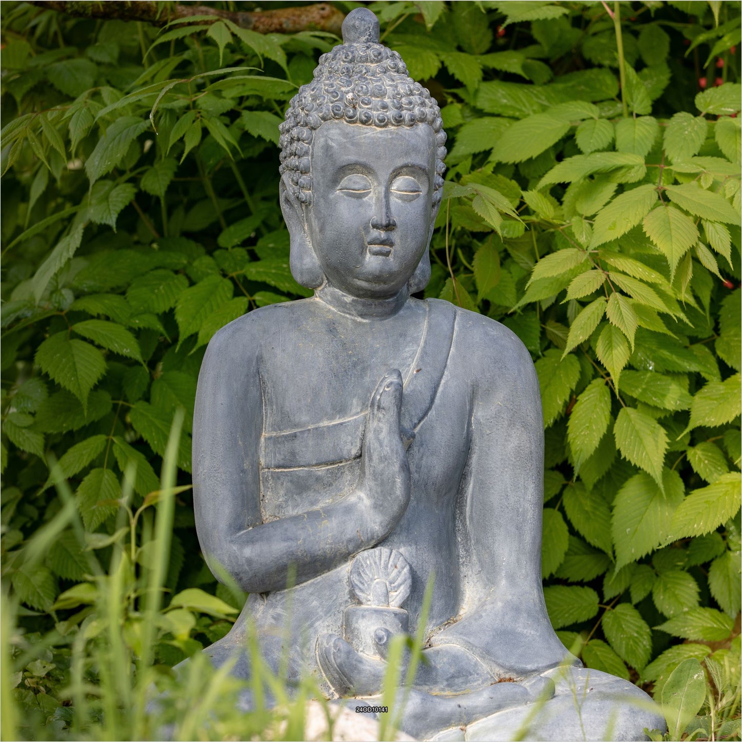 Outdoor Bild Banner Außen Gartenposter Wetterfest 180x180cm Buddha Natur Garten