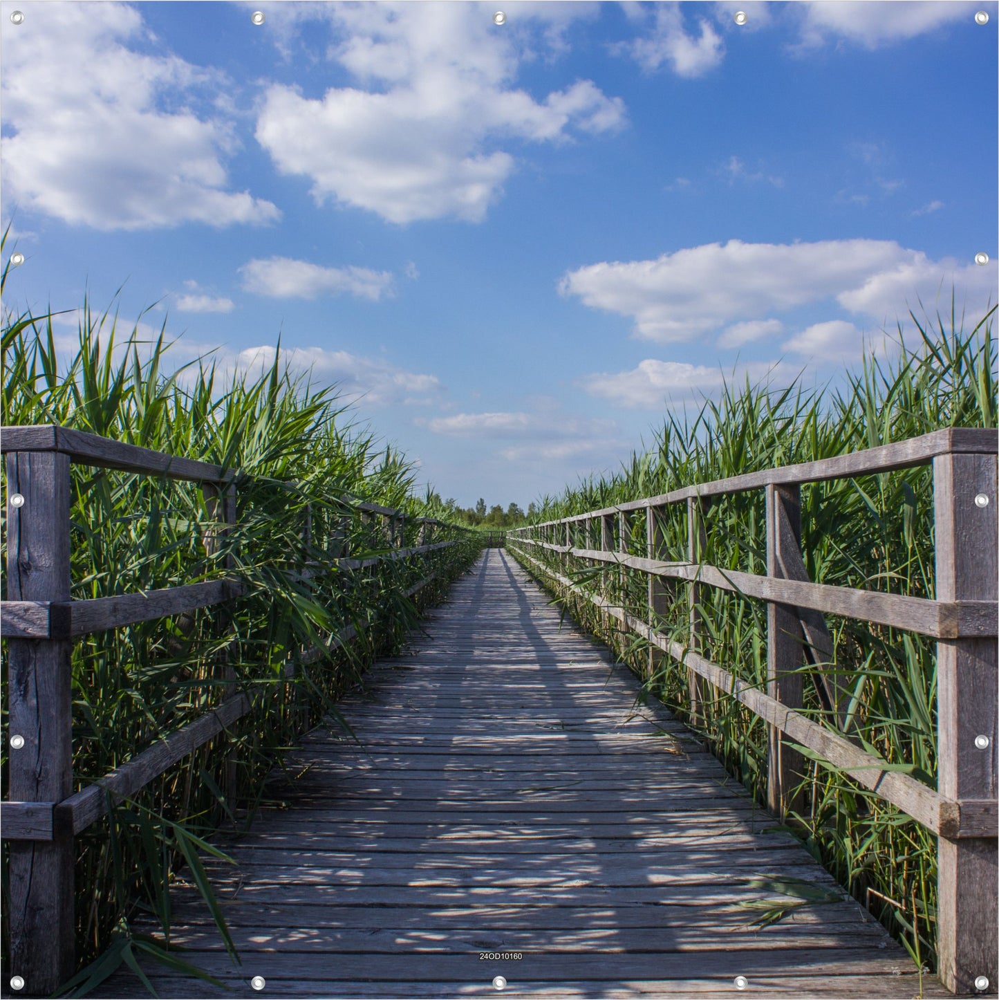 Outdoor Bild Banner Außen Gartenposter Wetterfest 180x180cm Landschaft Brücke Natur