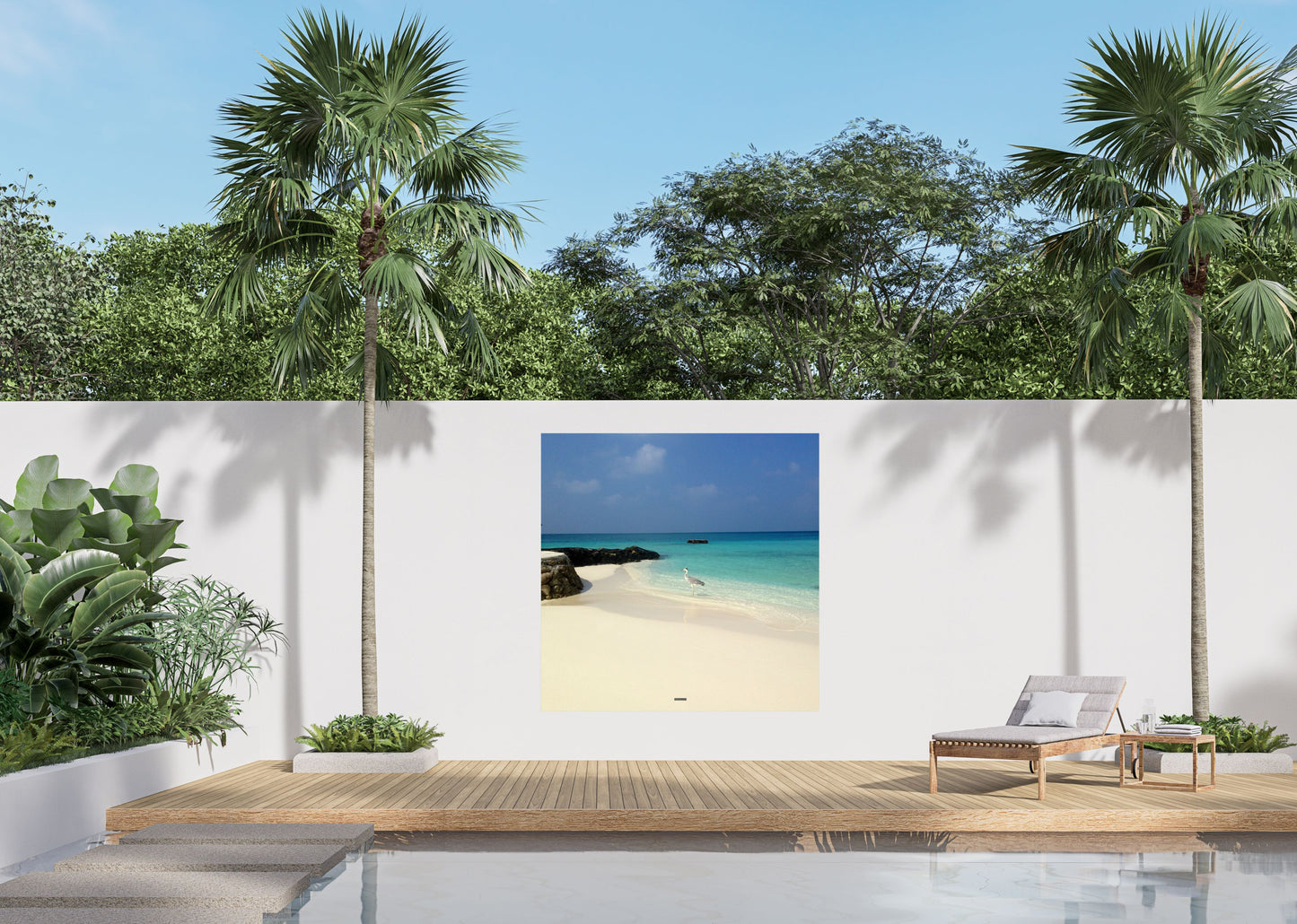 Outdoor Bild Banner Außen Gartenposter Wetterfest 180x180cm Meer Natur Strand