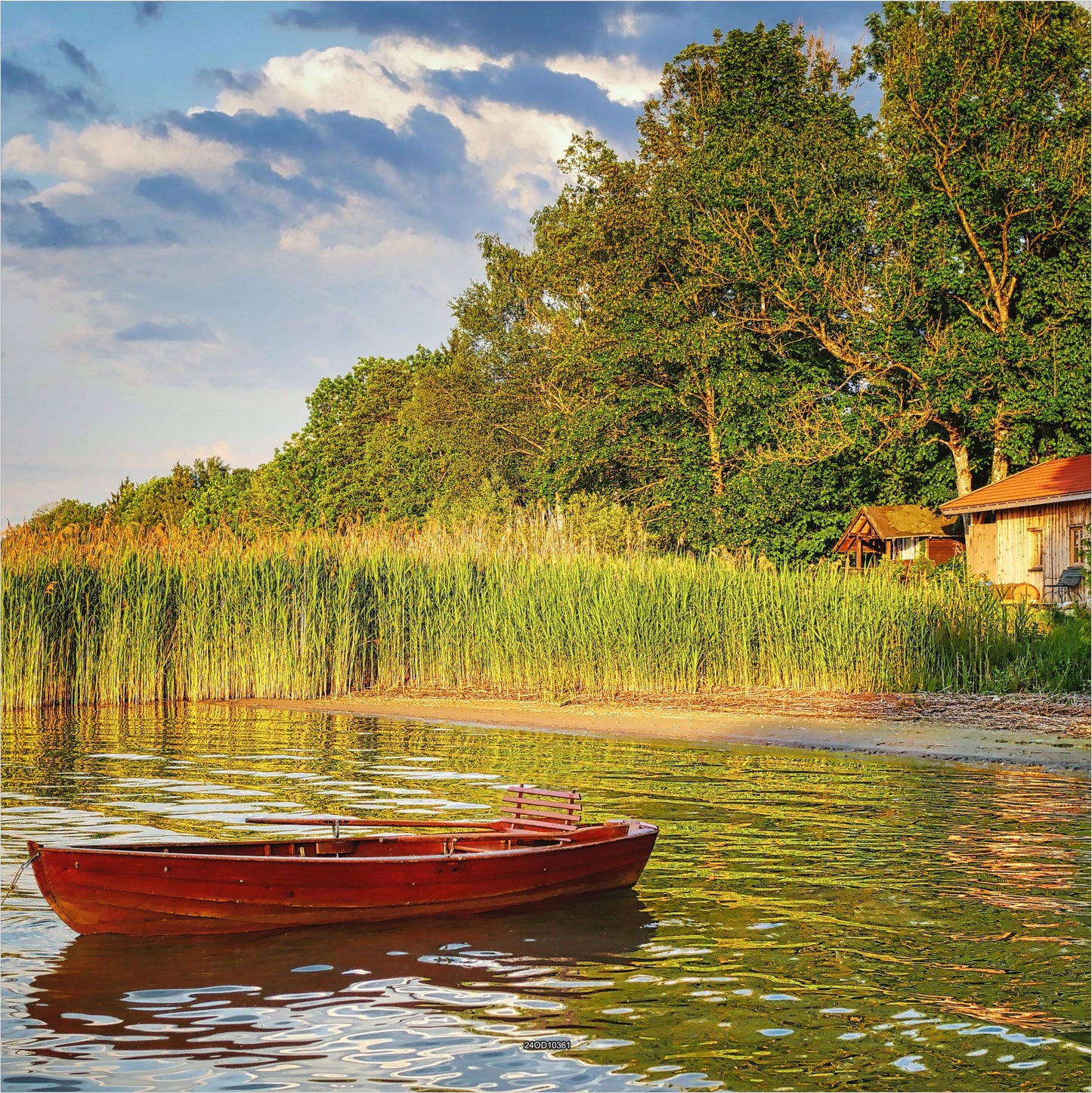 Outdoor Bild Banner Außen Gartenposter Wetterfest 180x180cm Landschaft See