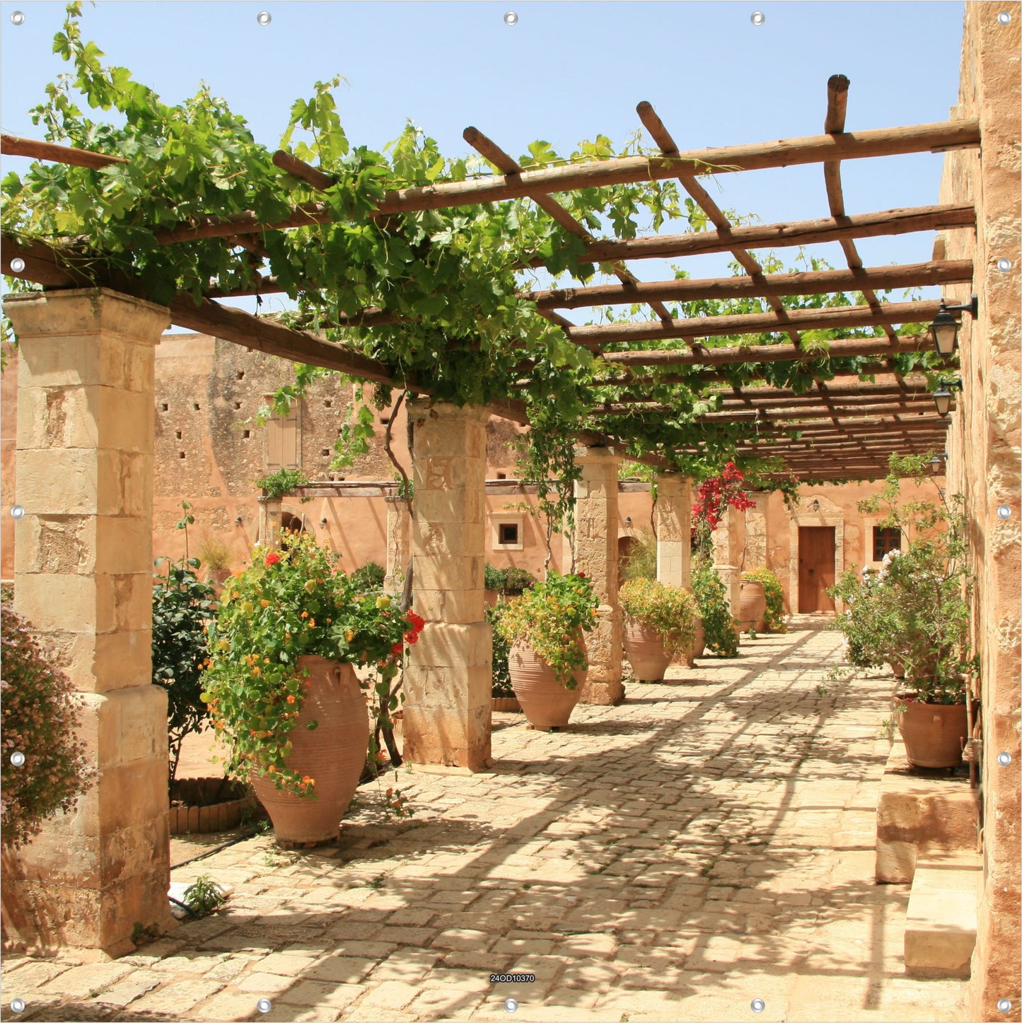 Outdoor Bild Banner Außen Gartenposter Wetterfest 180x180cm Mediterran Haus