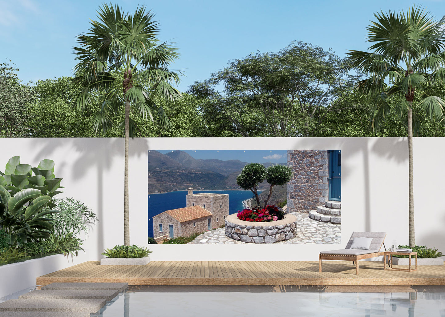 Outdoor Bild Banner Außen Gartenposter wetterfest 370x180cm Meer Aussicht