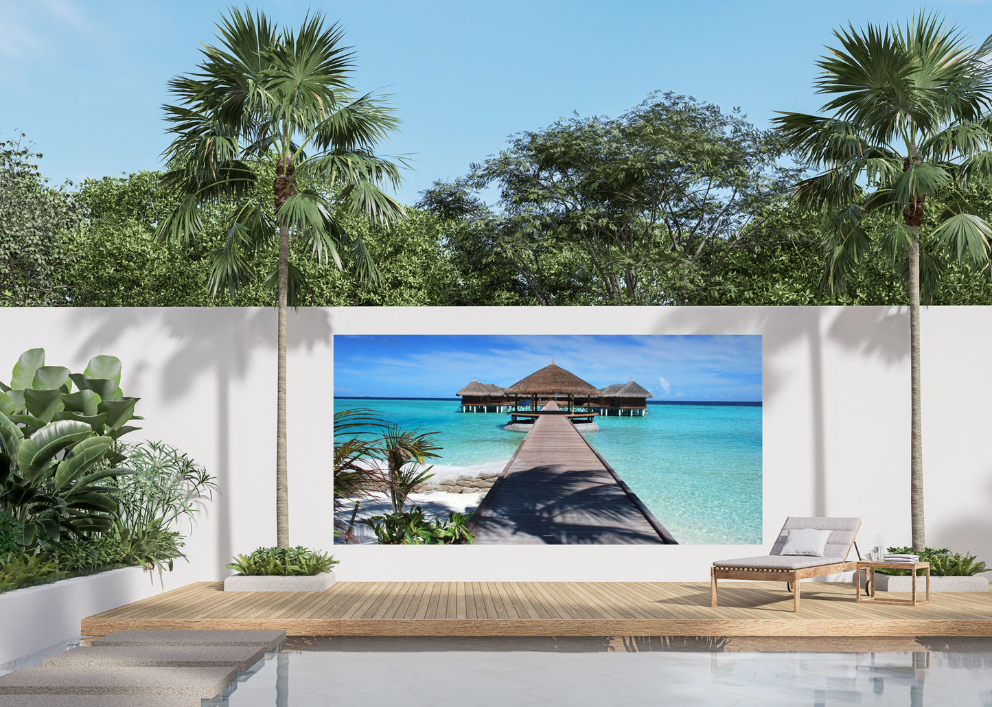 Outdoor Bild Banner Außen Gartenposter wetterfest 370x180 cm Karibik Meer
