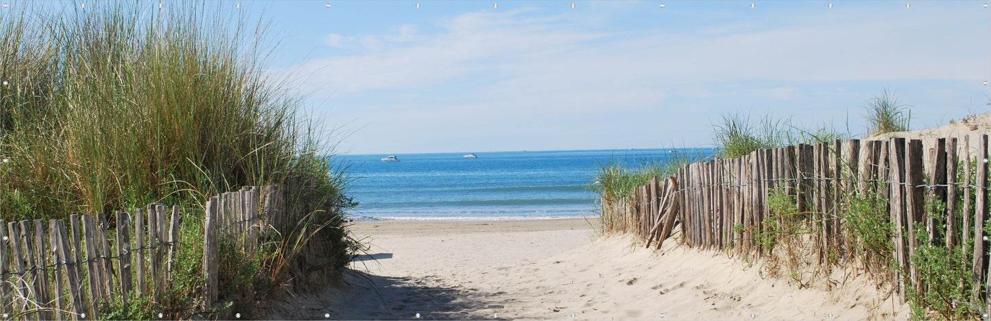 Outdoor Bild Banner Außen Gartenposter wetterfest 560x180 Dünenstrand Meer Natur