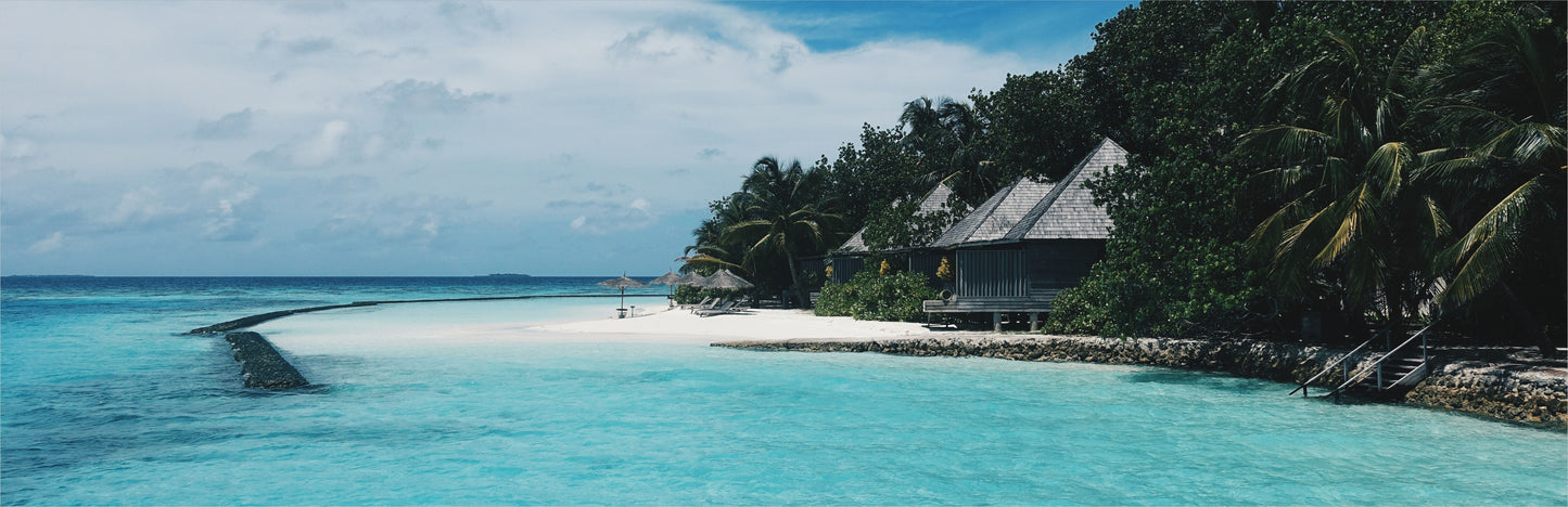 Outdoor Bild Banner Außen Gartenposter wetterfest 560x180 Karibik Meer Insel