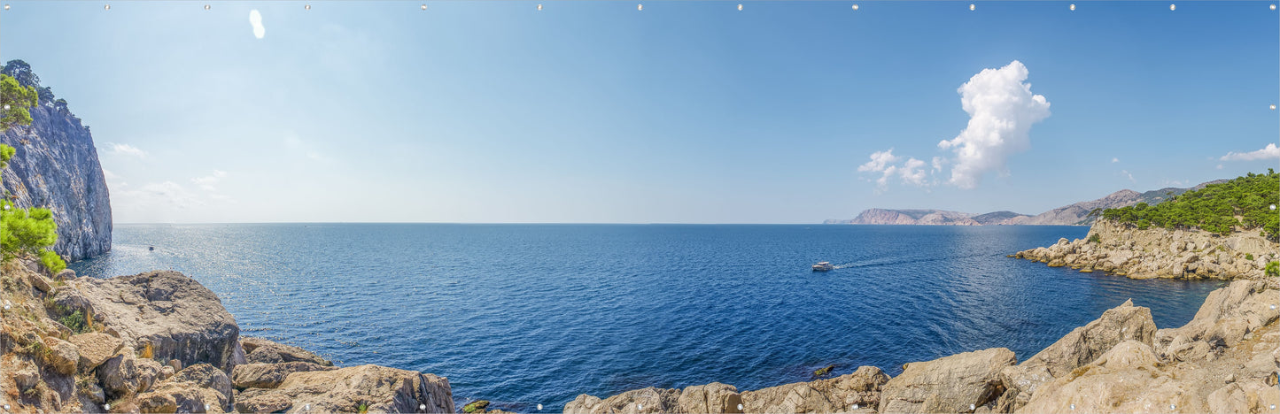 Outdoor Bild Banner Außen Gartenposter wetterfest 560x180 Küste Meer Aussicht