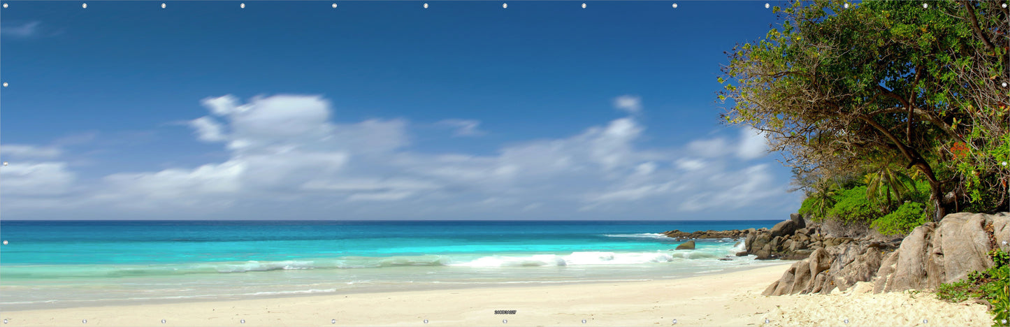 Outdoor Bild Banner Außen Gartenposter wetterfest 560x180 Insel Meer Strand