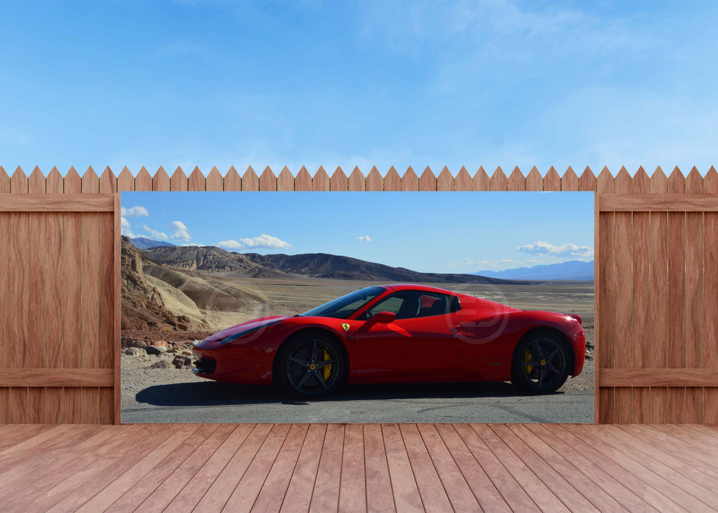 OUTDOOR BILD BANNER GARTENPOSTER WETTERFEST 370x180 AUTO FERRARI ENZO